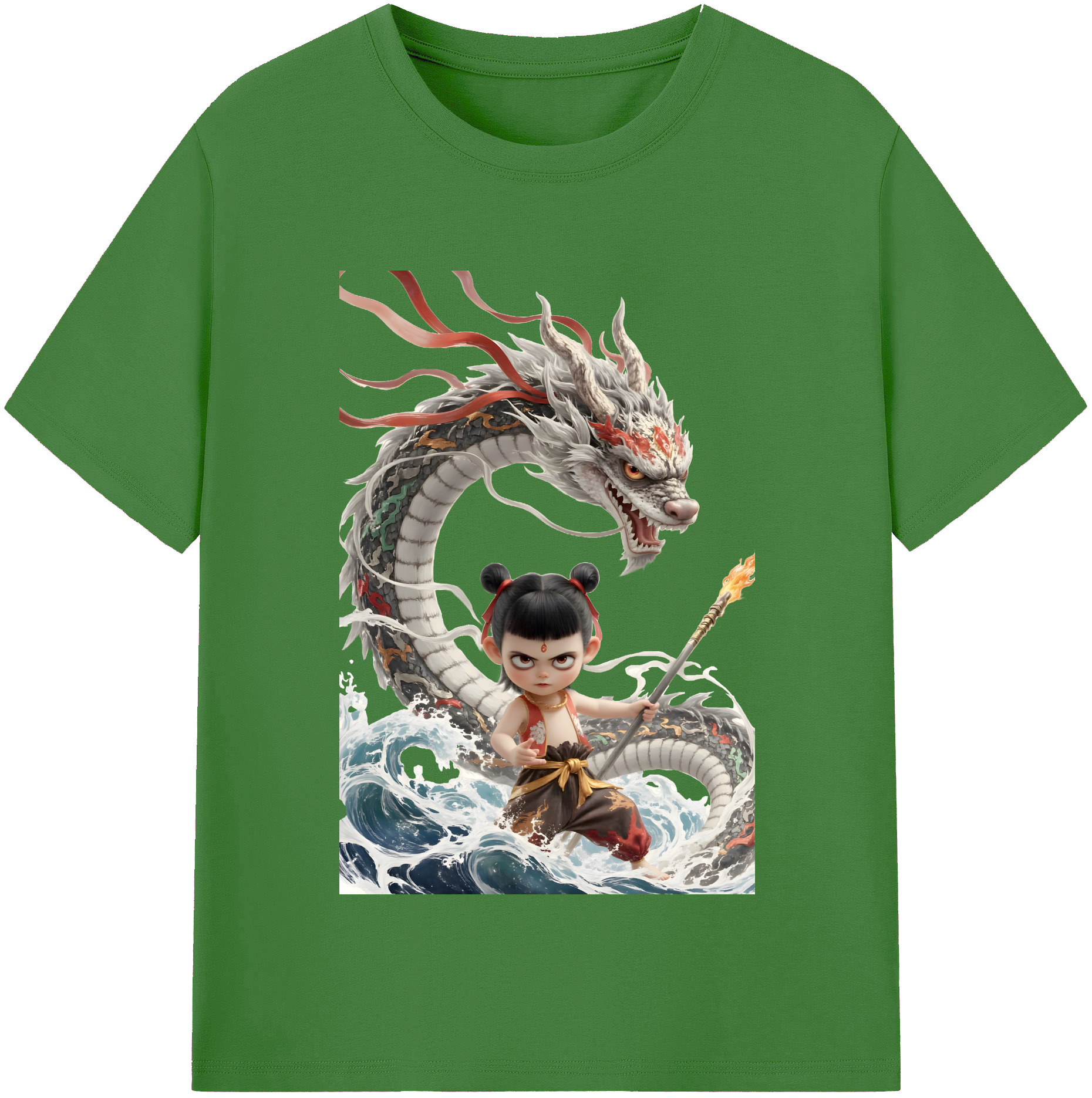 （画像用） Ne Zha 2 ナタ 魔童の大暴れ レディースカジュアルプリントTシャツ（綿100％）